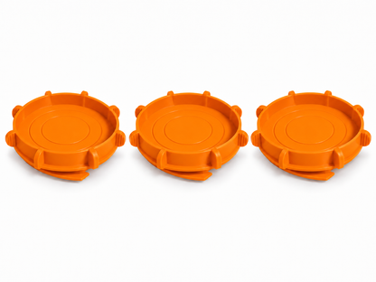 three orange pumpkin puck mounts