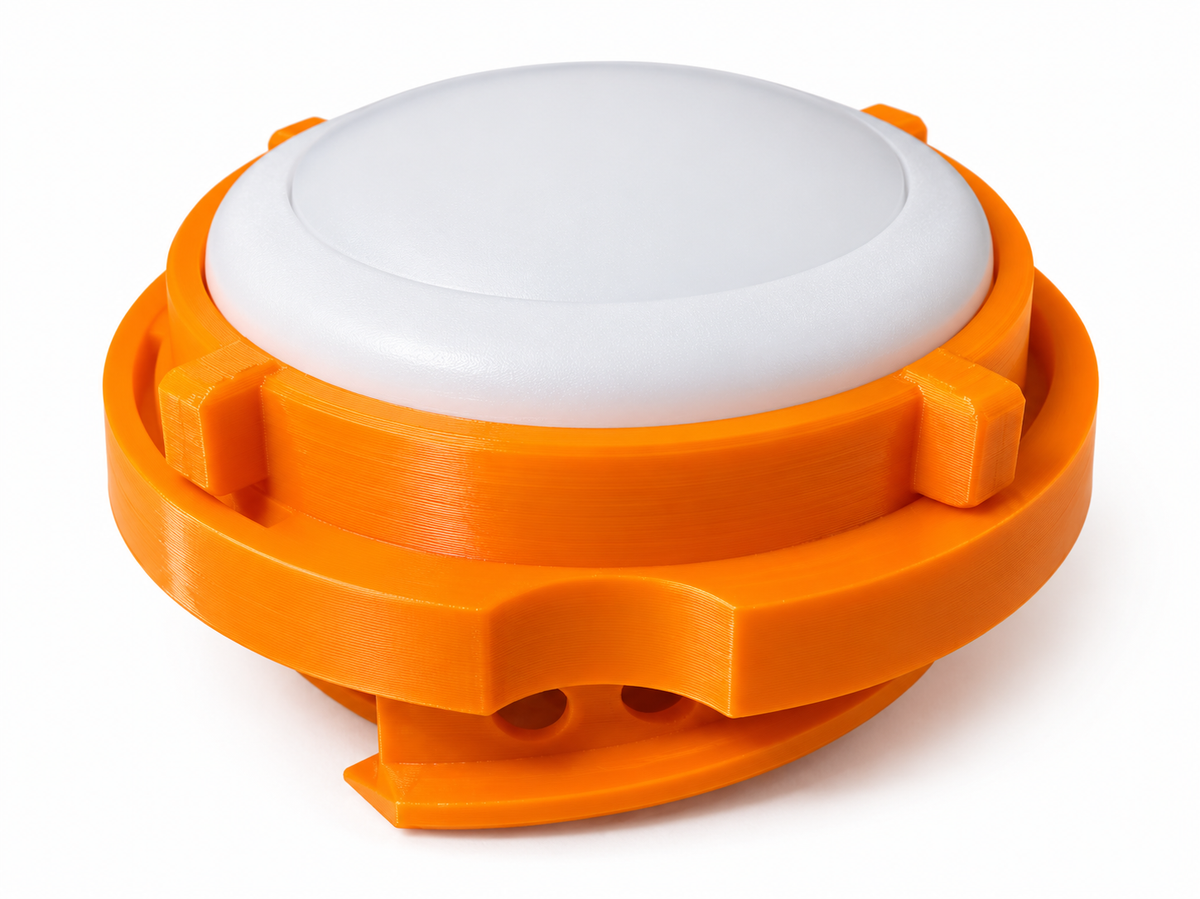 orange lid light 3/4 side view