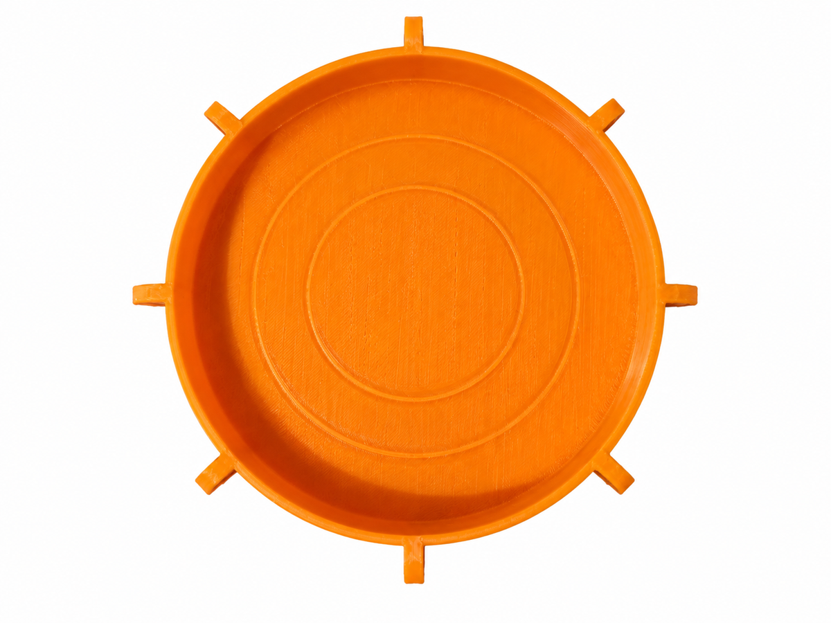 top view orange puck light mount