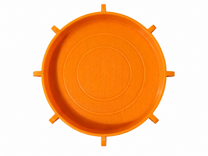 top view orange puck light mount